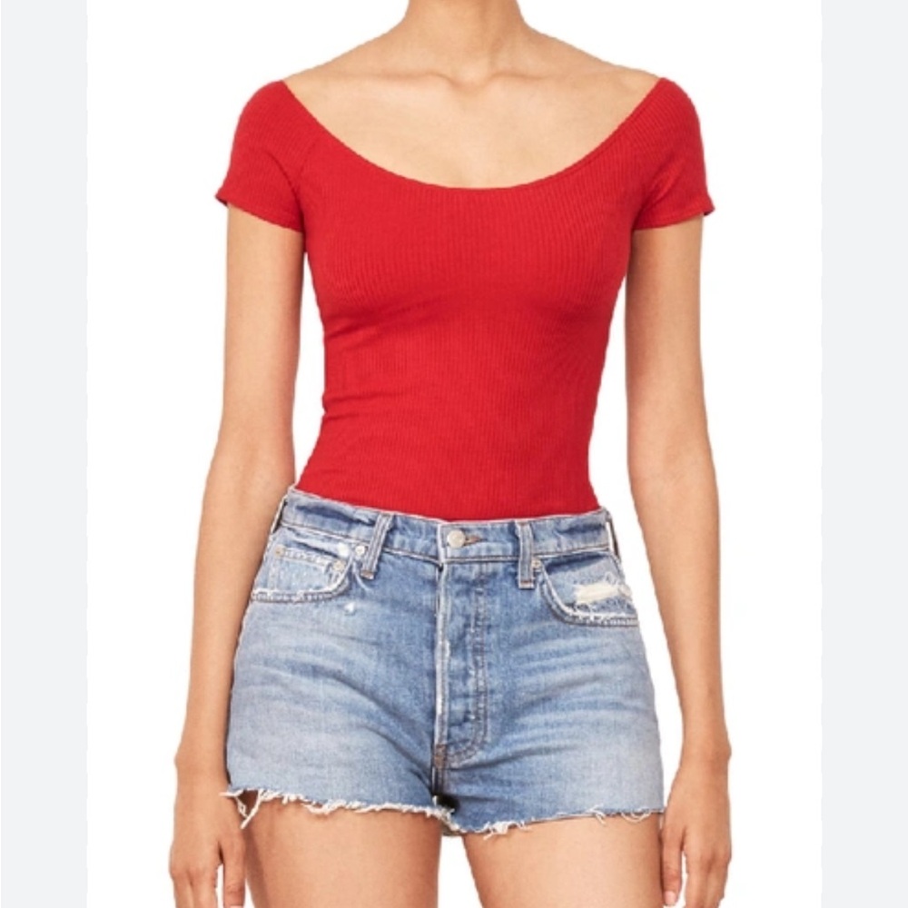 Reformation Vibrant Red Ribbed Top - Picture 5 of 6